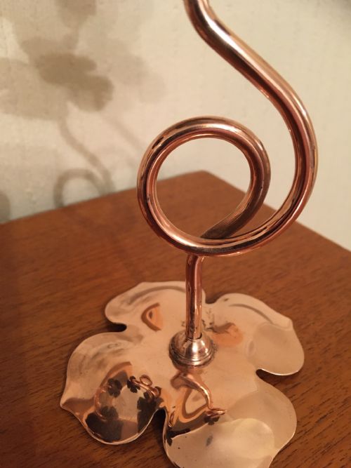 fig 3. PAIR OF ARTS AND CRAFTS COPPER CANDLESTICKS