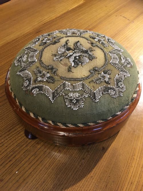 Victorian Bead Work Foot Stool