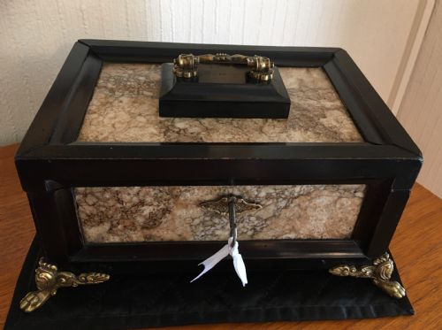 Ebony and Marble Table Jewellery Box