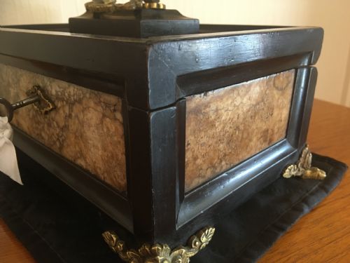 fig 4. EBONY AND MARBLE TABLE JEWELLERY BOX
