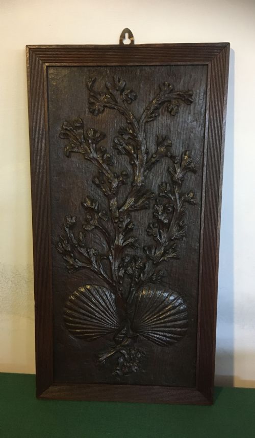 Carved Oak Marine Coastal Plaque.