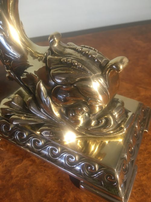 fig 2. BRASS FIGURAL CANDLESTICK WITH INK WELL