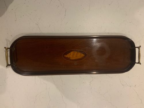 Small Edwardian Mahogany and Inlaid Tray