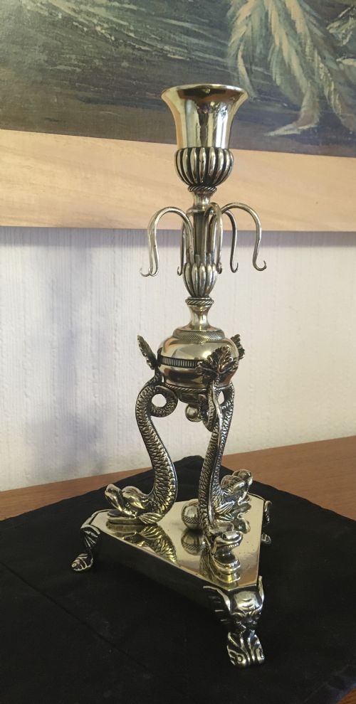 fig 1. REGENCY STYLE BRASS CANDLESTICK