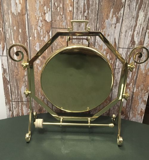 Arts and Crafts Brass Gong on Stand