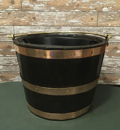 Oak Bucket with Copper Bands