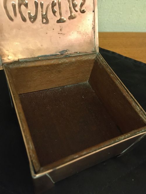 fig 1. ARTS AND CRAFTS COPPER CIGARETTE BOX
