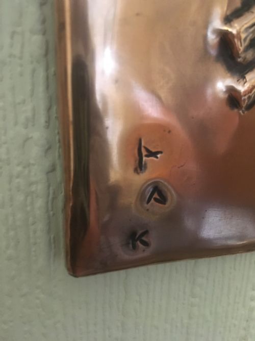 fig 1. FOLK ART COPPER PLAQUE 