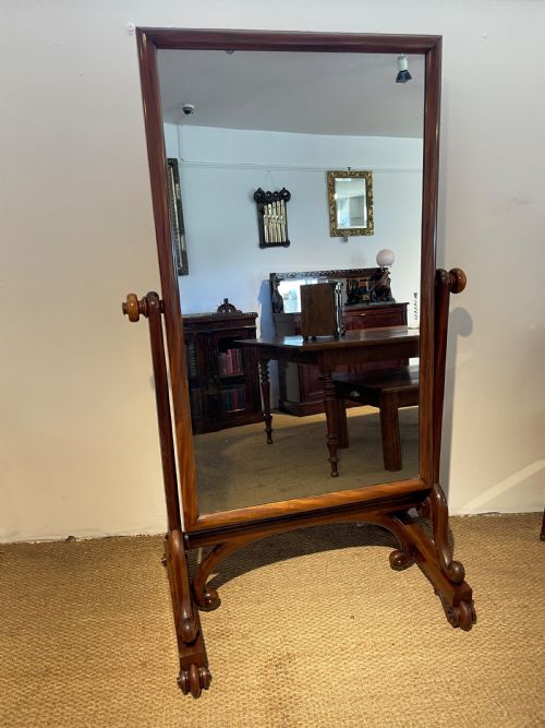 William IV Mahogany Cheval Mirror