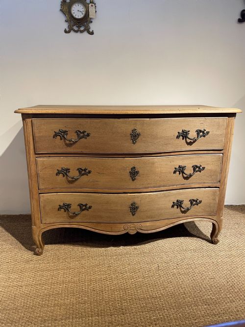 Washed Oak Serpentine Fronted French Commode