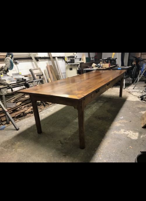 Large Walnut Farmhouse Table