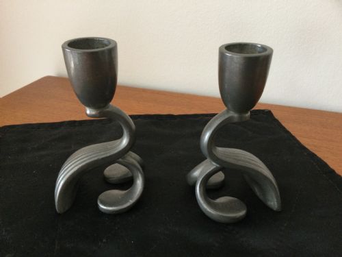 Pair Just Andersen Art Deco Candlesticks