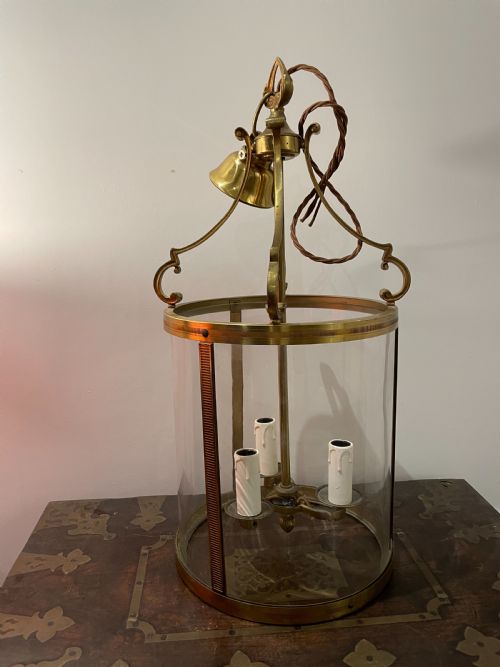 French 3 Branch Gild Brass Lantern