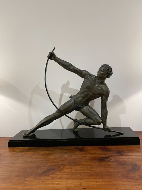 Art Deco Spelter Figure “ the Bender “