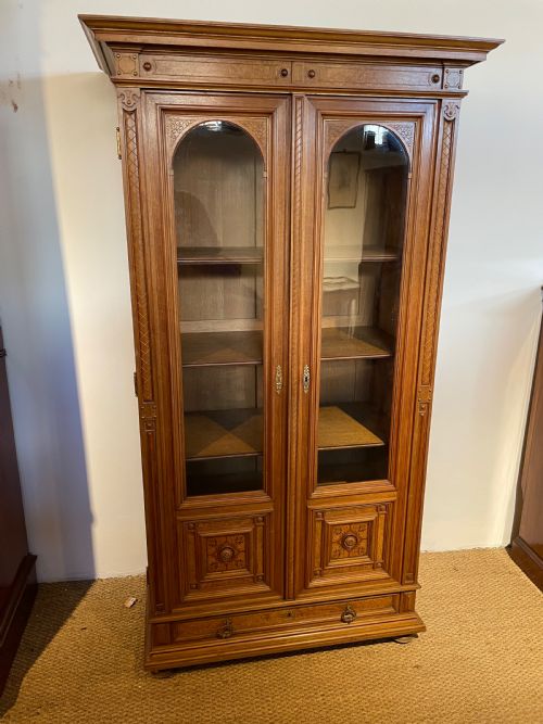 Small Walnut 2 Door Bookcase