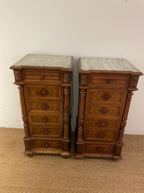 Pair of Walnut Bedside Cabinets