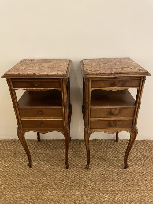 Pair of Walnut Bedside Cabinets