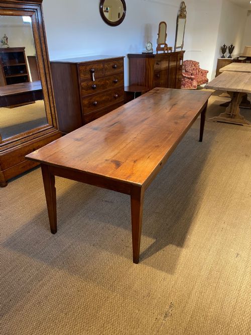 Very Large Cherry Wood Farmhouse Table