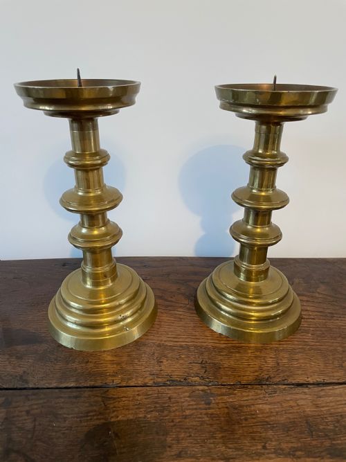 17th Century Style Brass Candlesticks