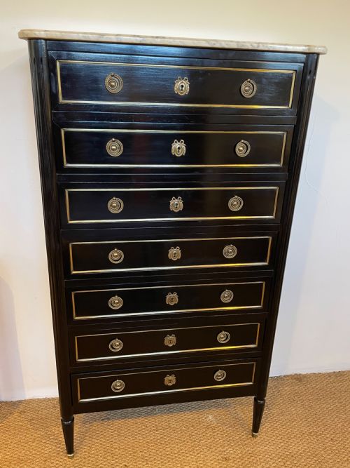 Ebonised Louis Xvi Style Semainier /Chest of Drawers