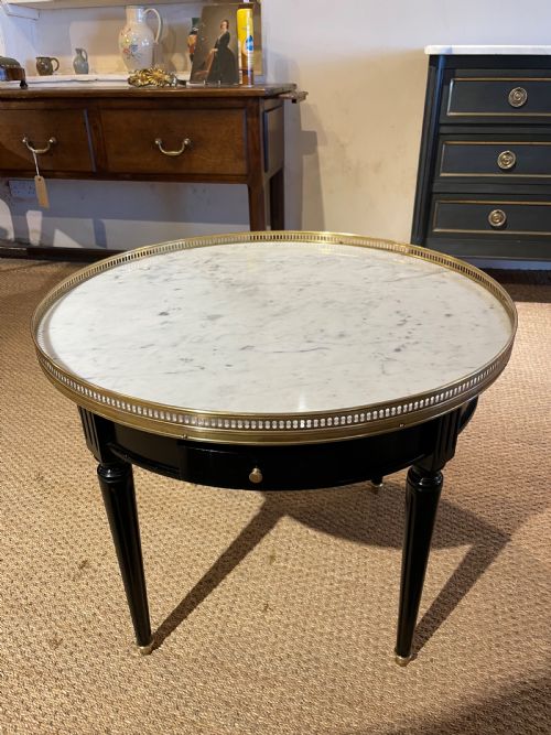 Small Round Ebonised Coffee Table