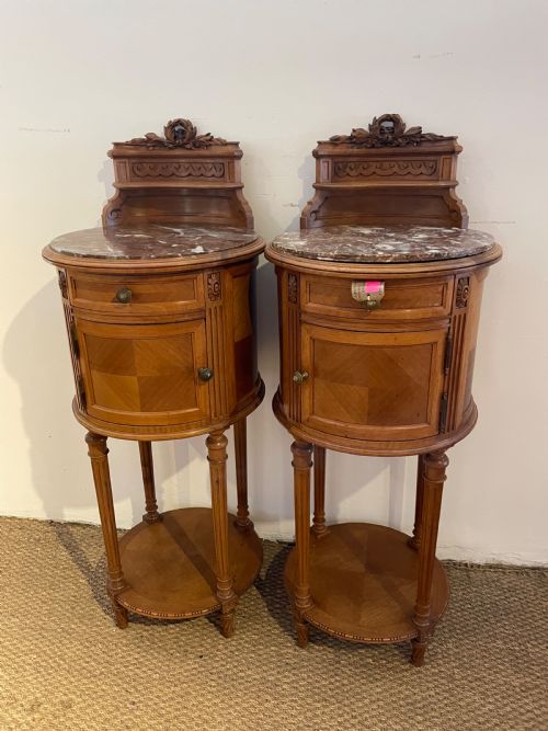 Pair of Walnut Bedside Cabinets