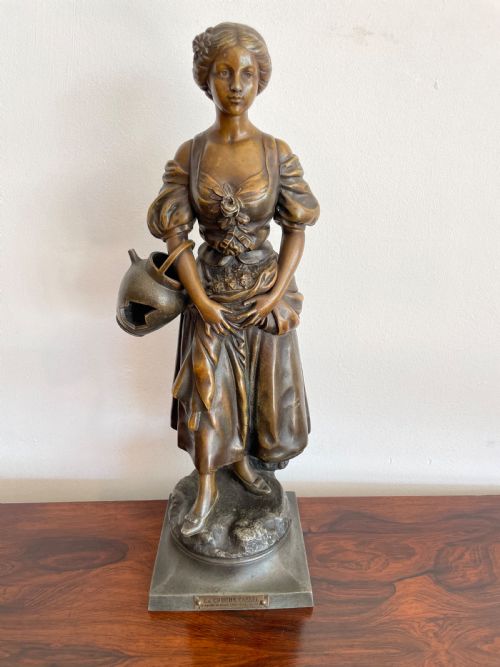 Spelter Figure of a Woman “ La Cruche Cassee “