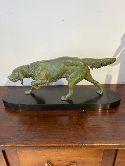Art Deco Spelter Retriever
