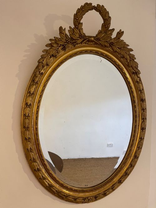 Napoleon III Oval Gilt Mirror