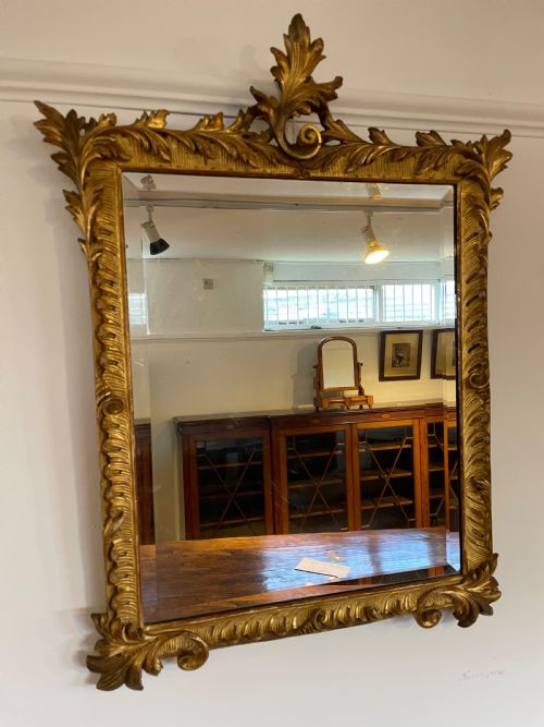 Small Antique Carved Wooden Gilt Mirror