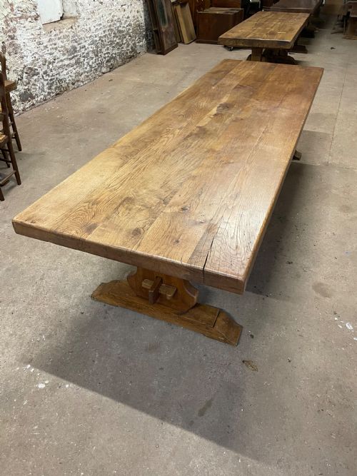 Large Oak Refectory Table 2.95 Meters
