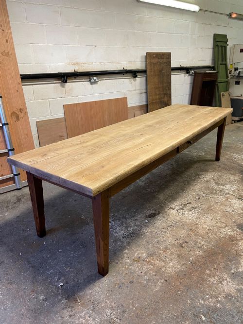 3m Scrubbed Topped Elm Farmhouse Table