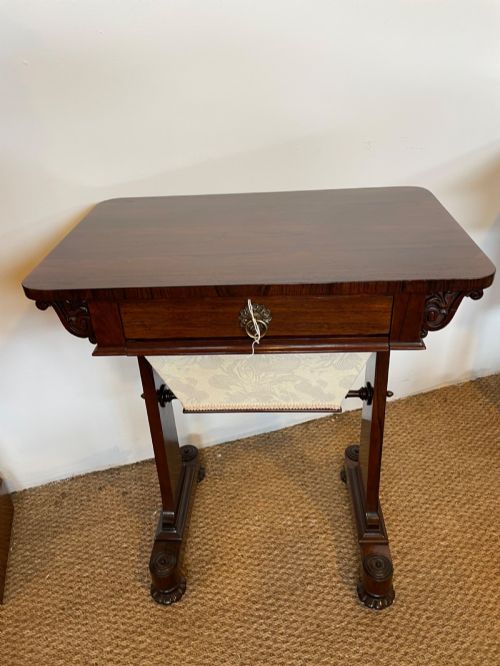 Antique Rosewood Sewing Table / Lamp Table