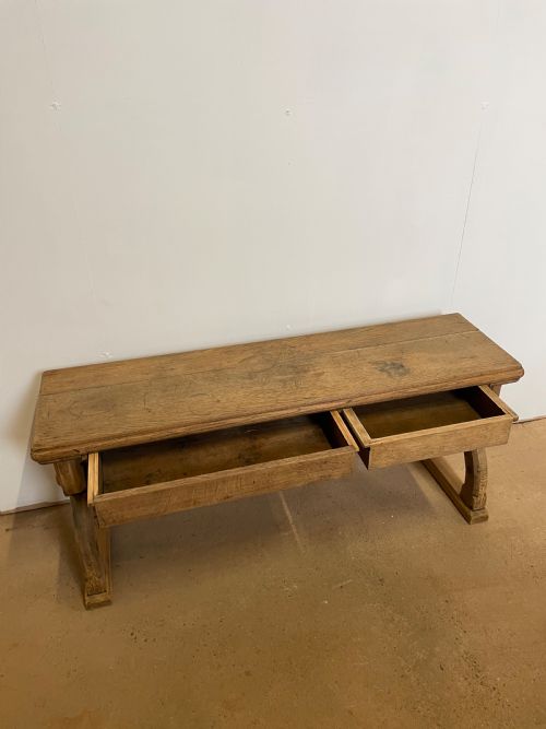 VICTORIAN OAK GOTHIC STYLE WINDOW SEAT - ADDITIONAL PHOTO 7