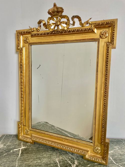 Antique Gilt Over Mantle Mirror