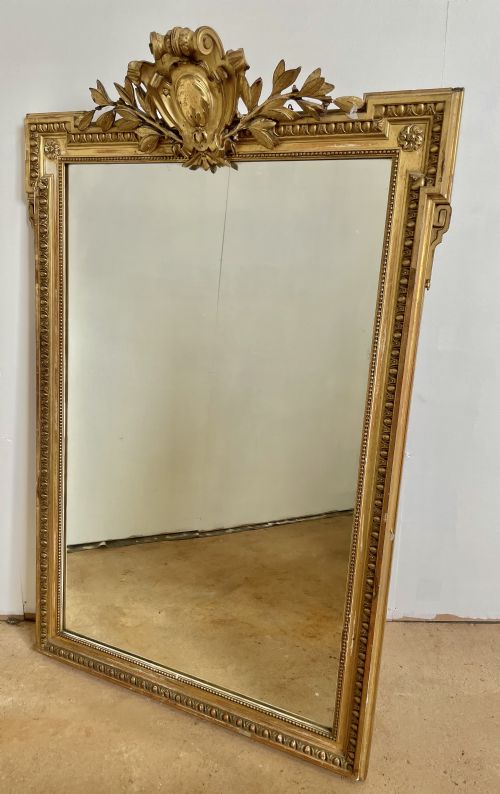 Large 19th Century Antique Gilt Over Mantle