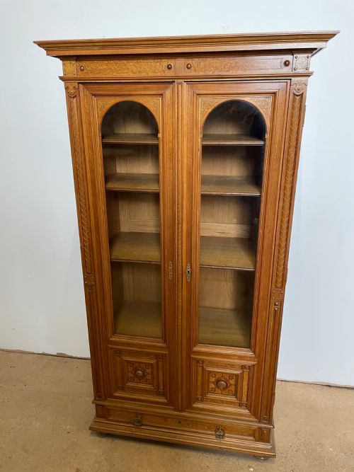 Small Walnut Bookcase / Display Cabinet