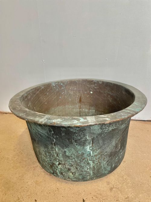 Large Antique Copper Planter / Log Bin