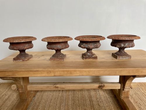 Set of 4 Cast Iron Planters
