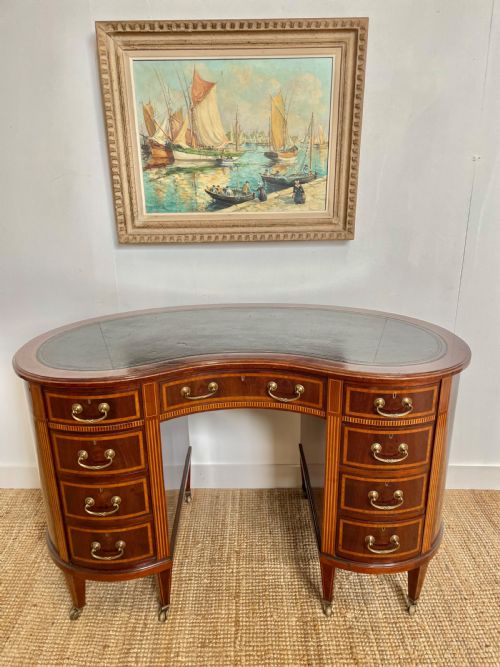 Antique Kidney Shaped Desk