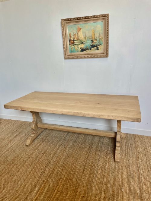 Scrubbed Oak Refectory Table / Farmhouse Table