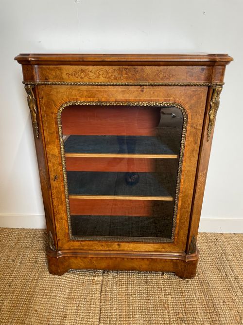 Victorian Walnut Pier Cabinet / Bookcase