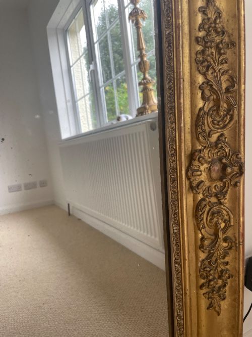 ANTIQUE GILT OVERMANTLE MIRROR - ADDITIONAL PHOTO 4