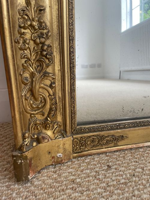 ANTIQUE GILT OVERMANTLE MIRROR - ADDITIONAL PHOTO 8
