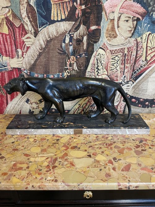 Art Deco Spelter Panther by M Font
