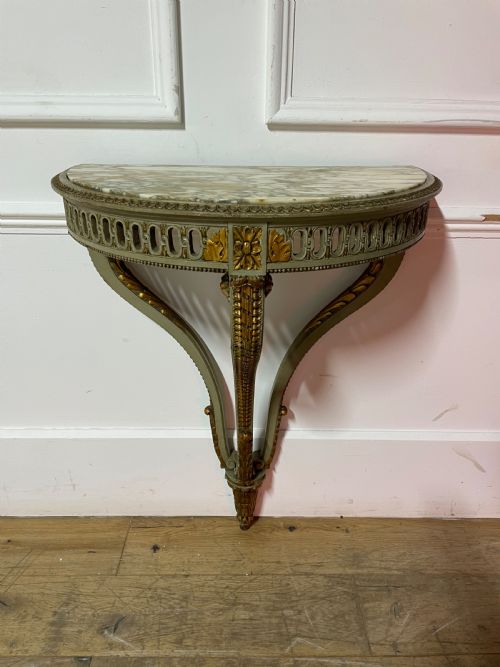 Louis Xvi Style Painted Demi Lune Console Table