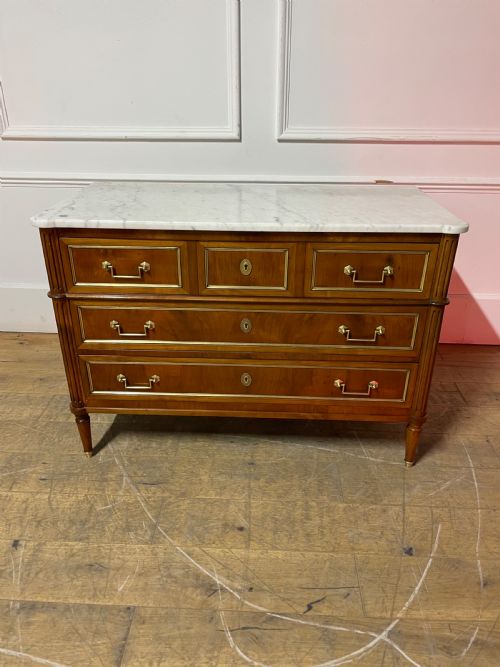 Cherrywood Marble Topped Commode / Chest of Drawers