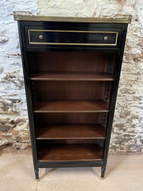 Small  Ebonised Open Bookcase