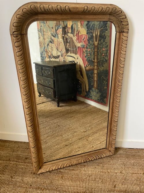 19th Century Scrubbed Oak Mirror