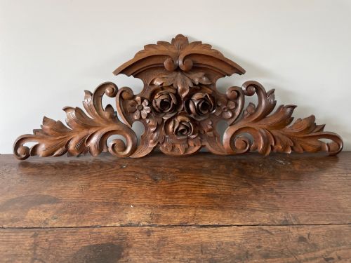 Carved Walnut Pediment